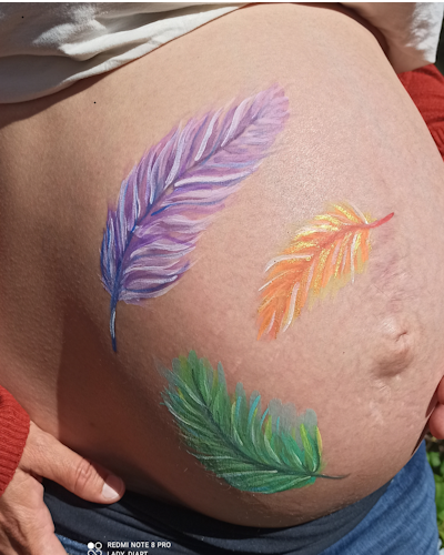 body paint plumas